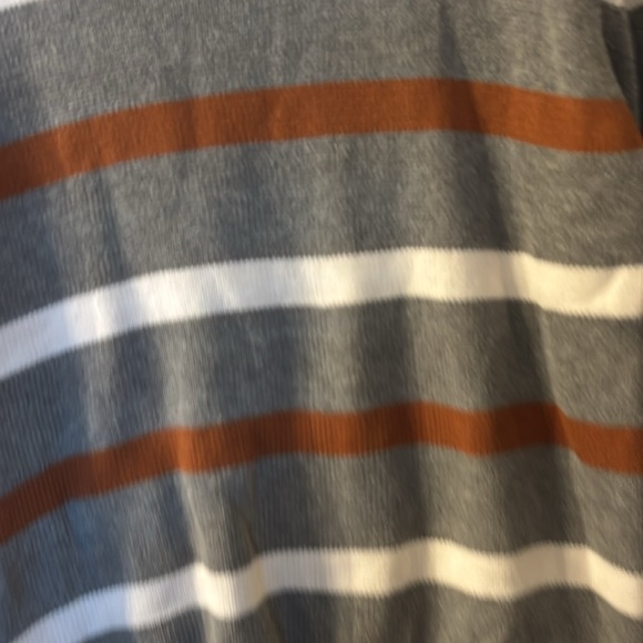 I. Joah Gray and Brown Striped Sweater size medium - Picture 2 of 5